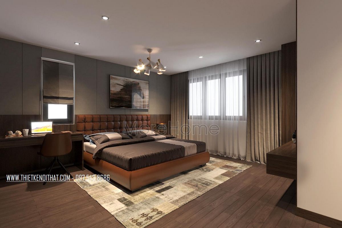 Thiết kế nội thất phòng ngủ biệt thự Ecopark Văn Giang 